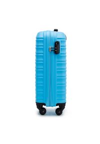 Wittchen - Walizka kabinowa z ABS-u z żebrowaniem niebieska. Kolor: niebieski. Wzór: jednolity #2