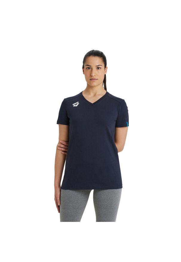 Koszulka damska Arena Team T-Shirt Panel. Kolor: niebieski. Materiał: bawełna. Sport: pływanie, fitness