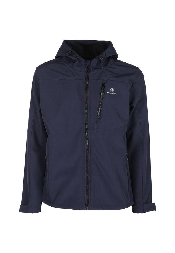 ATHLETA - Męska Kurtka Softshell Athl DPT HERMES - Windproof Nocna Niebieska. Kolor: niebieski. Materiał: softshell. Sport: turystyka piesza
