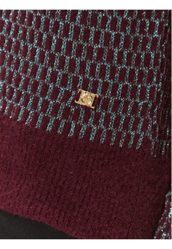 Pinko Sweter Scimpanze 102226 A1BH Bordowy Regular Fit. Kolor: czerwony. Materiał: wełna