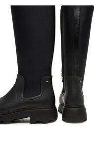 TOMMY HILFIGER - Tommy Hilfiger Kalosze Flag Long Warm Lining FW0FW08973 Czarny. Kolor: czarny. Materiał: materiał #3