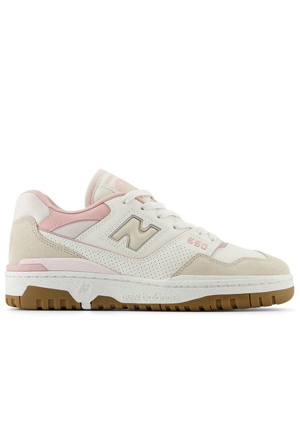 Buty damskie New Balance BBW550HL - beżowe. Okazja: na co dzień. Kolor: beżowy. Materiał: syntetyk, skóra, materiał. Szerokość cholewki: normalna