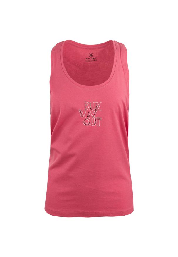 WOMEN\'S BEST - Glemo DPT Chloe damski top – róż fluo, nadruk. Kolor: czerwony, wielokolorowy, różowy. Materiał: bawełna, elastan. Wzór: nadruk. Sezon: lato. Sport: fitness