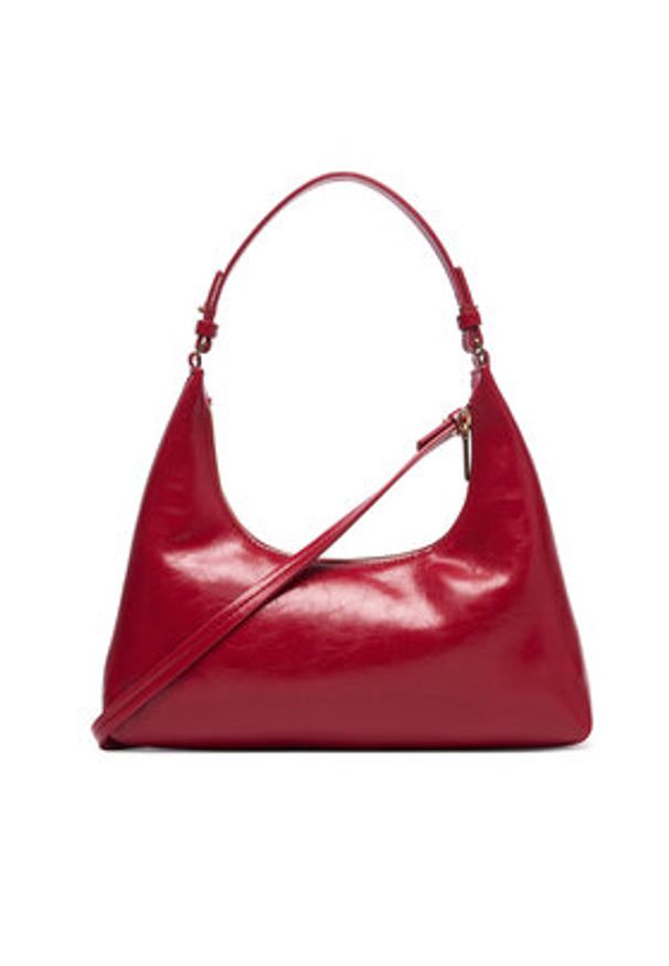 Calvin Klein Torebka Foil Logo Glossy Conv Shoulder B LV04F3737G Bordowy. Kolor: czerwony. Materiał: skórzane