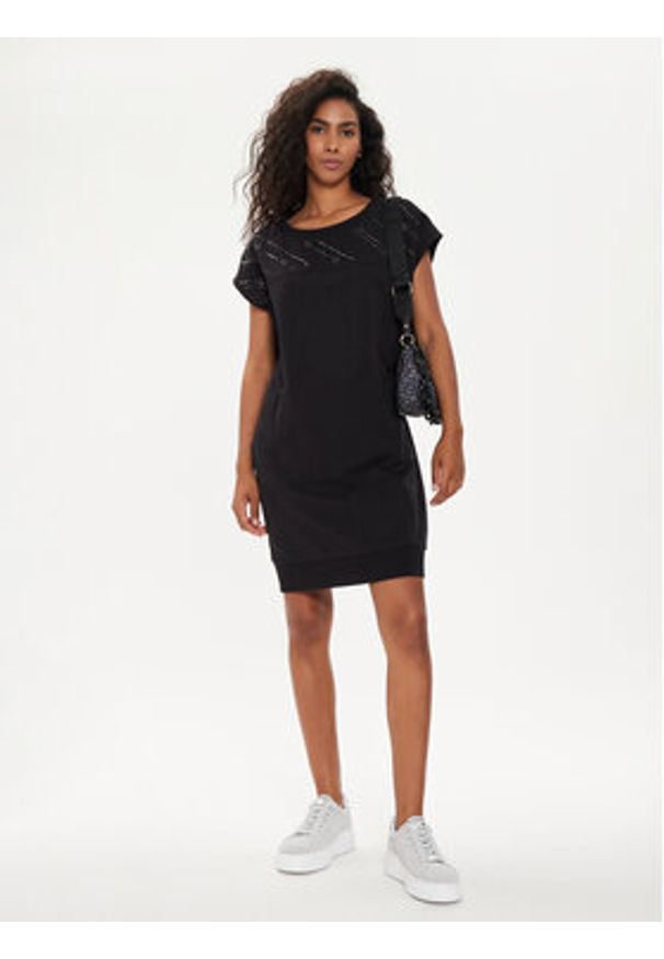 Liu Jo Sukienka codzienna TA4173 FS090 Czarny Regular Fit. Okazja: na co dzień. Kolor: czarny. Materiał: bawełna. Typ sukienki: proste. Styl: casual