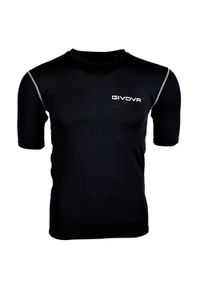 Koszulka piłkarska termoaktywna dla dorosłych Givova Corpus 2 czarna. Kolor: czarny. Sport: piłka nożna #1