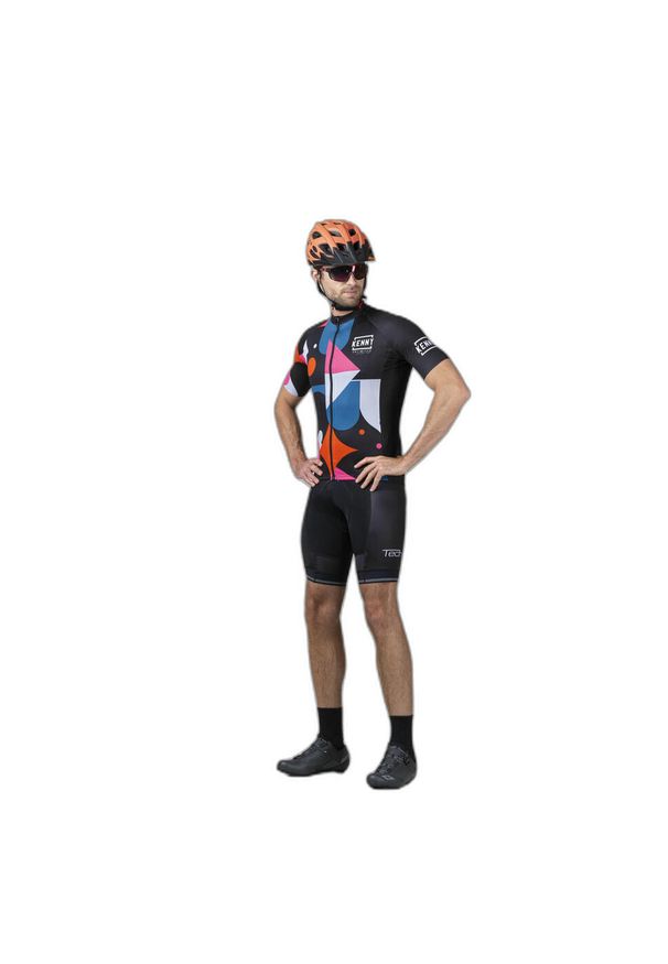 KENNY - Dżersej z krótkim rękawem Kenny Tech. Kolor: wielokolorowy, czarny, zielony, brązowy. Materiał: jersey. Długość rękawa: krótki rękaw. Długość: krótkie. Sezon: lato. Sport: kolarstwo