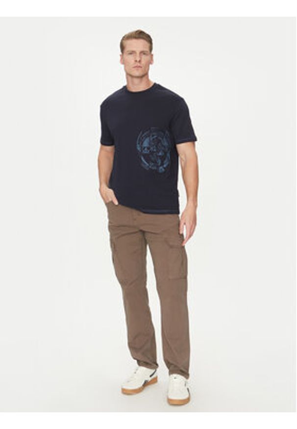 Napapijri T-Shirt S-Vanni NP0A4IEA Granatowy Regular Fit. Kolor: niebieski. Materiał: bawełna
