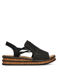 Rieker Sandały 62941-00 Czarny. Kolor: czarny. Materiał: materiał