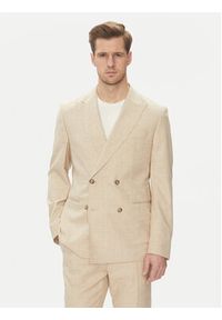 BOSS Garnitur C-Huge-2Pcs-Db-252 50540783 Écru Slim Fit. Kolor: kremowy. Materiał: wełna, bawełna #9