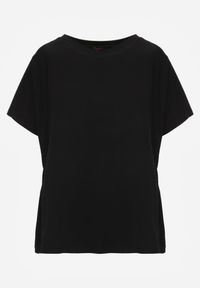 Renee - Czarny T-shirt Basic Oversize z Bawełny Elusis. Okazja: na co dzień. Kolor: czarny. Materiał: bawełna. Styl: casual, elegancki #8