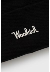 Woolrich Czapka kolor czarny z domieszką wełny. Kolor: czarny. Materiał: wełna