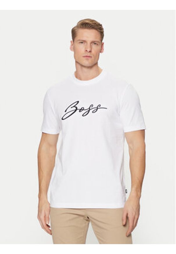 BOSS T-Shirt C-Thompson 70 50531309 Biały Regular Fit. Kolor: biały. Materiał: bawełna