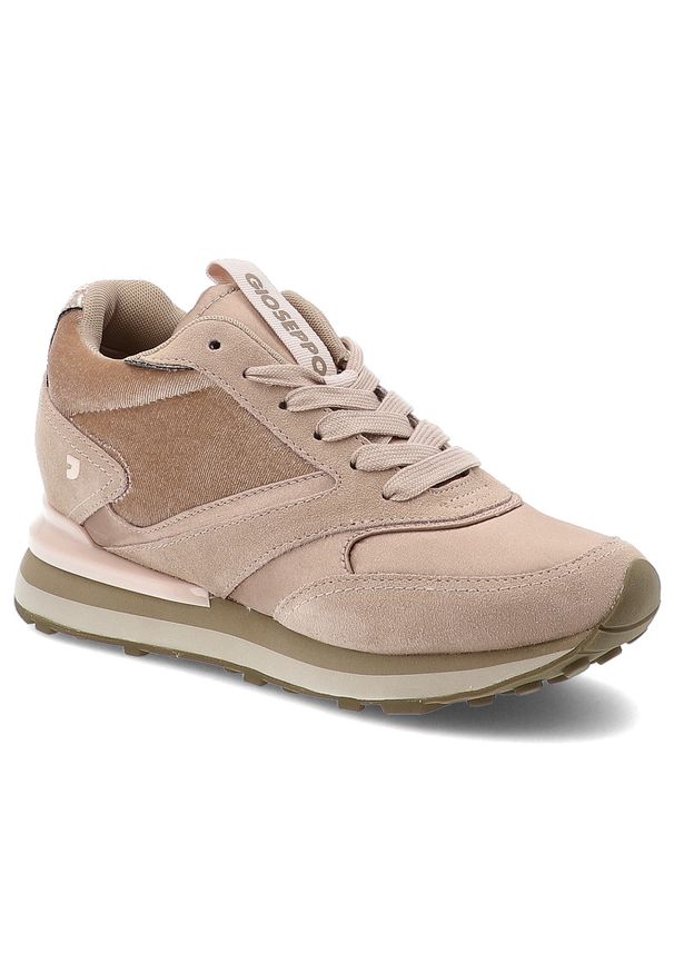 Hot Potatoes by Gioseppo - Beżowe Sneakersy Gioseppo Modne Obuwie Damskie Na Koturnie. Okazja: na co dzień, na spacer. Kolor: beżowy. Materiał: zamsz, materiał. Obcas: na koturnie. Styl: klasyczny, sportowy, casual, elegancki