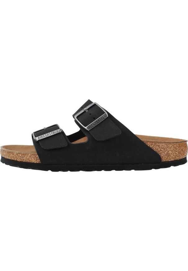 Klapki damskie Birkenstock Arizona. Zapięcie: bez zapięcia. Kolor: czarny. Materiał: syntetyk, materiał. Szerokość cholewki: normalna. Sport: turystyka piesza, pływanie, fitness