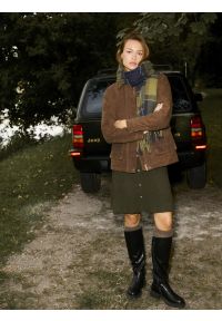 Big-Star - Sukienka damska mini z wiskozy z ozdobnymi guzikami khaki Dilara 303. Kolor: zielony. Materiał: wiskoza. Styl: elegancki. Długość: mini #3