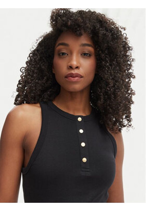 TOMMY HILFIGER - Tommy Hilfiger Sukienka codzienna WW0WW49628 Czarny Regular Fit. Okazja: na co dzień. Kolor: czarny. Materiał: bawełna. Typ sukienki: proste. Styl: casual