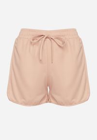 Born2be - Jasnoróżowe Szorty z Gumką w Pasie i Ozdobnym Sznurkiem Milarisa. Okazja: na co dzień. Kolor: różowy. Styl: klasyczny, elegancki, casual #6