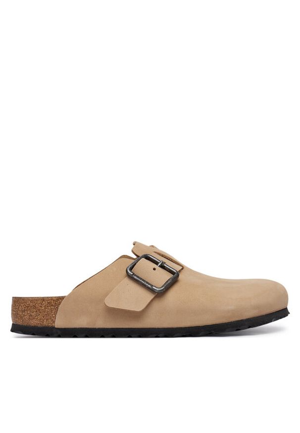 Birkenstock Klapki Boston Wire Buckle 1031584 Beżowy. Kolor: beżowy. Materiał: skóra, nubuk