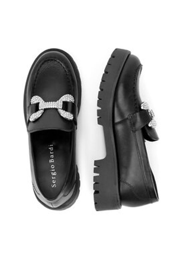 Sergio Bardi Loafersy ARC-E1091-04SB Czarny. Kolor: czarny. Materiał: skóra