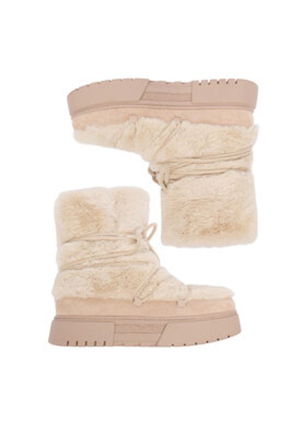 DeeZee Śniegowce HX24020-1 Beżowy. Kolor: beżowy. Materiał: materiał