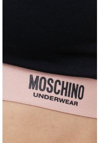 Moschino Underwear Biustonosz kolor czarny bawełniany gładki. Kolor: czarny. Materiał: bawełna. Rodzaj stanika: odpinane ramiączka. Wzór: gładki