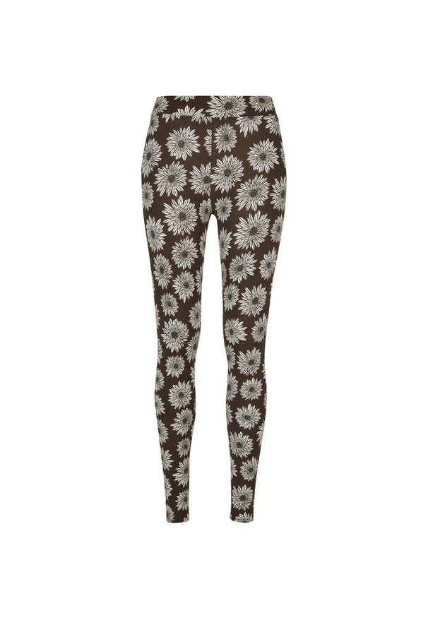 Legginsy damskie Urban Classics Soft AOP GT. Kolor: brązowy. Wzór: nadruk