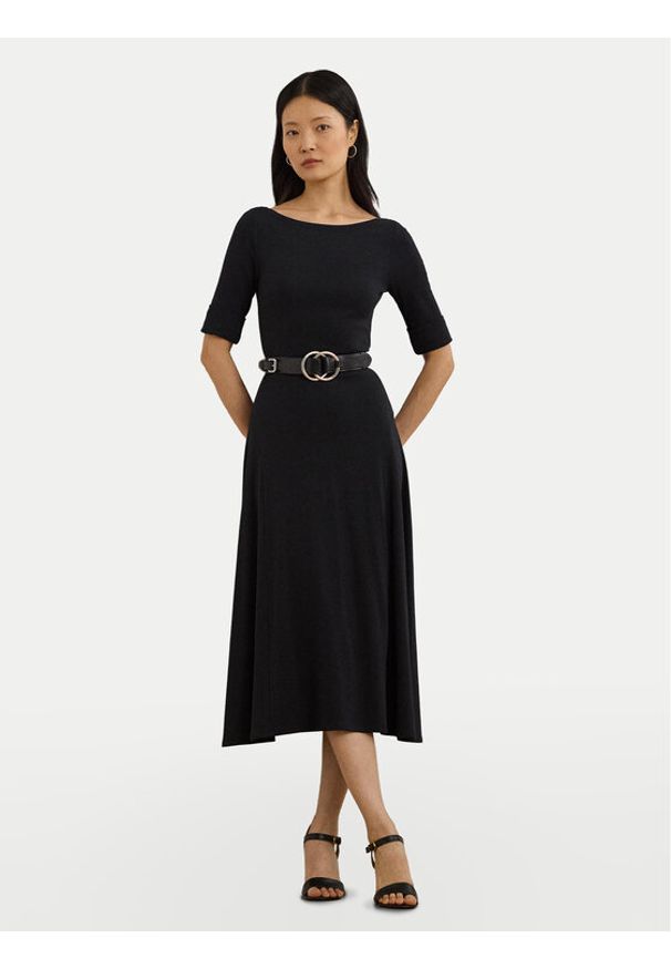 Lauren Ralph Lauren - LAUREN RALPH LAUREN Sukienka codzienna 200973599001 Czarny Slim Fit. Okazja: na co dzień. Kolor: czarny. Materiał: bawełna. Typ sukienki: proste. Styl: casual