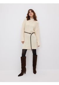 Reserved - Sukienka z wełną - złamana biel. Materiał: wełna. Typ sukienki: proste #1