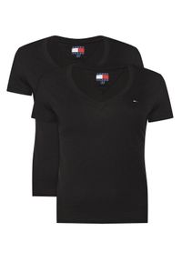 Tommy Jeans Komplet 2 t-shirtów DW0DW21367 Czarny Slim Fit. Kolor: czarny. Materiał: bawełna