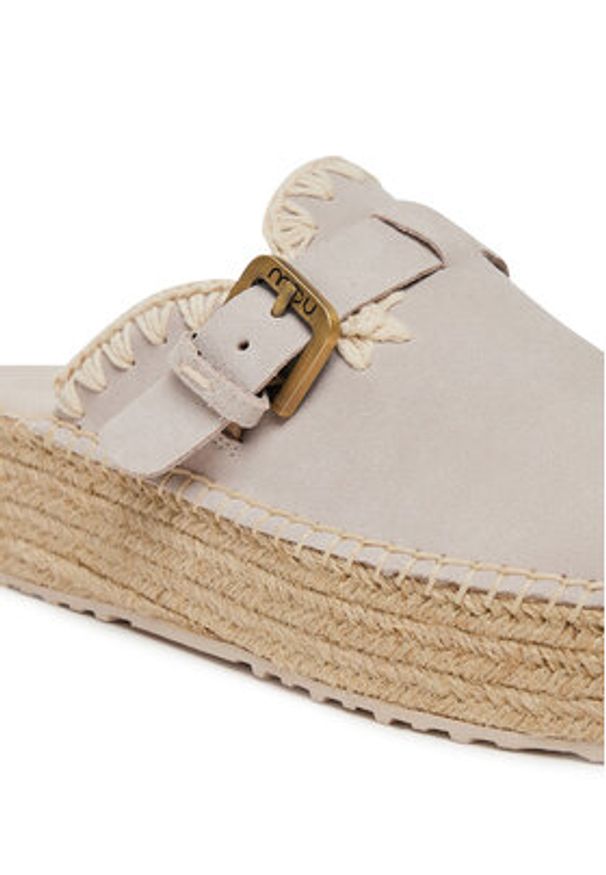 Mou Espadryle Jute clog plain MU.SW641000A Szary. Kolor: szary. Materiał: skóra, zamsz