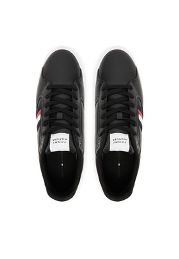 TOMMY HILFIGER - Tommy Hilfiger Sneakersy Icon Court Stripes FM0FM05628 Czarny. Kolor: czarny. Materiał: skóra