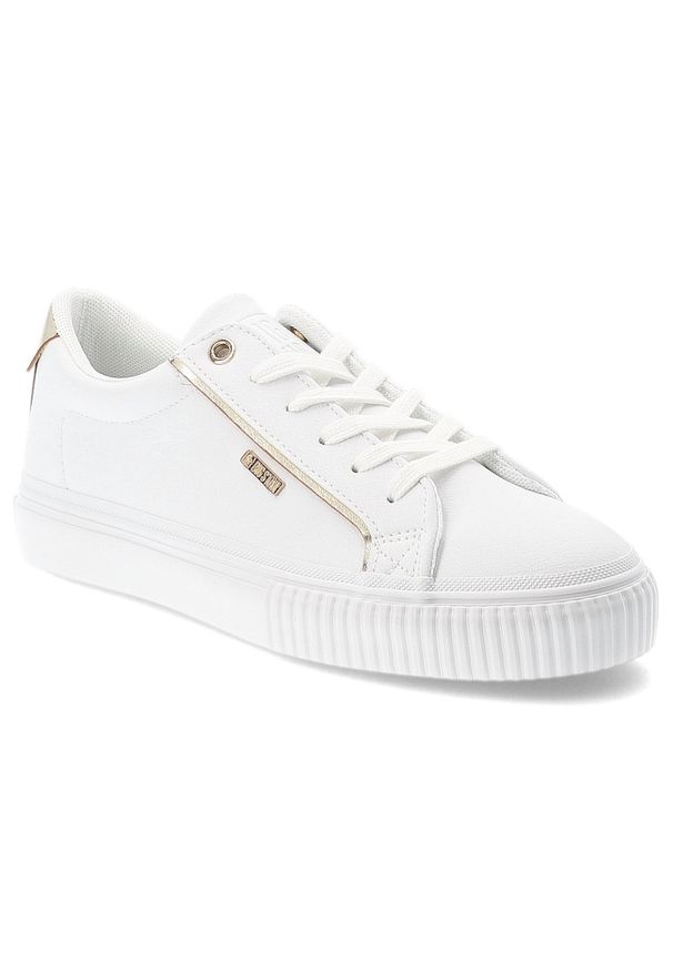 Big-Star - Białe Sneakersy Big Star Wygodne Obuwie Damskie. Okazja: na co dzień. Zapięcie: sznurówki. Kolor: biały. Materiał: guma, materiał, syntetyk. Szerokość cholewki: normalna