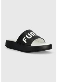 Furla klapki Real Fusbet damskie kolor czarny na platformie YE20REA BX0766 P1900. Kolor: czarny. Materiał: materiał, guma. Obcas: na platformie #2