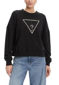 Guess - GUESS Czarna damska bluza z cyrkoniami Rachele. Kolor: czarny #5