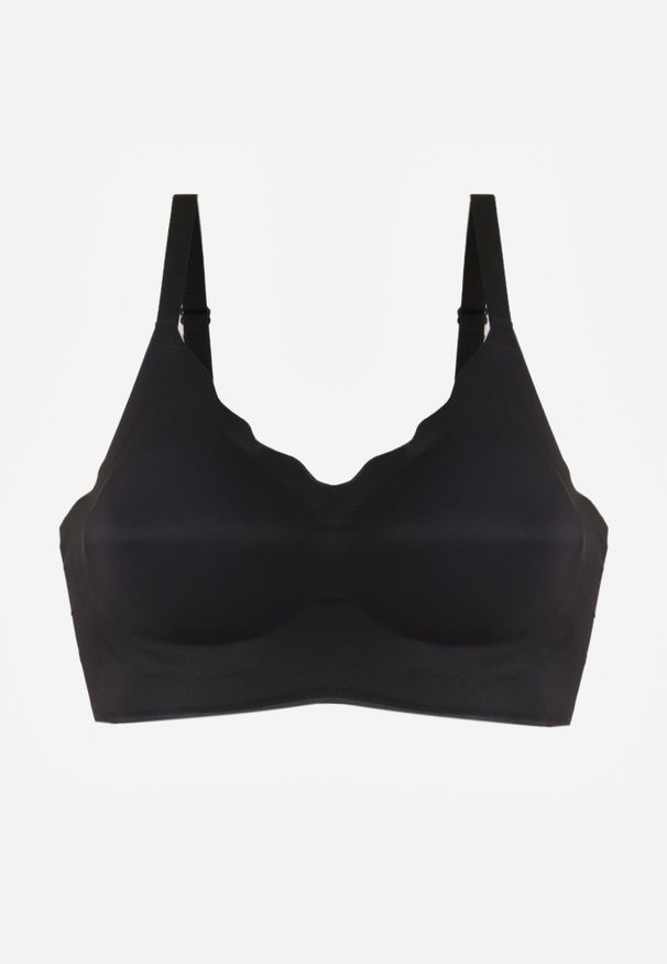 Born2be - Czarny Usztywniany Biustonosz Bezszwowy Bez Fiszbin Pretiona. Kolor: czarny. Materiał: materiał