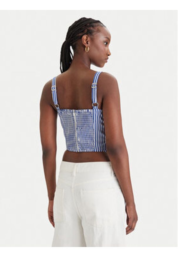 Guess Top W6GH38 W1848 Niebieski Regular Fit. Kolor: niebieski. Materiał: bawełna