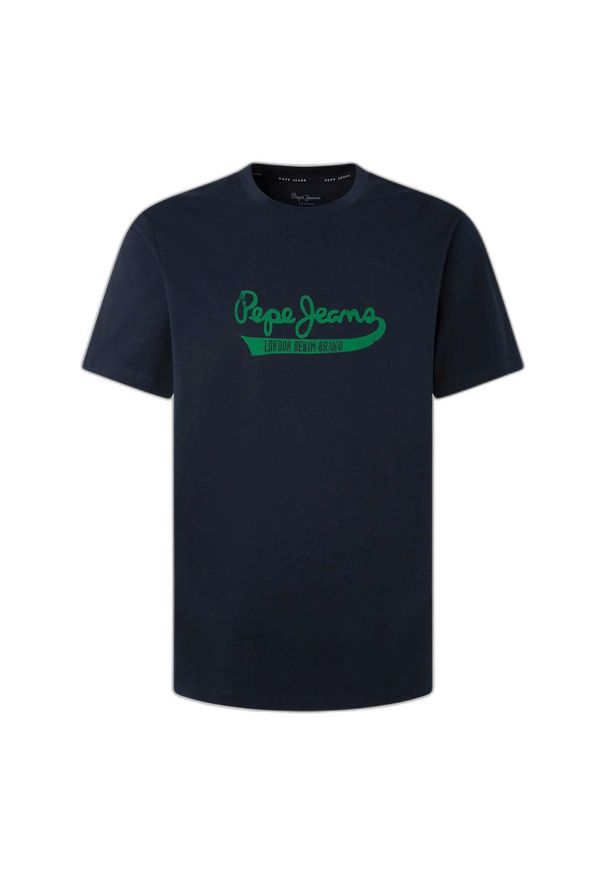 Koszulka Pepe Jeans Claude. Kolor: niebieski. Materiał: bawełna. Długość rękawa: krótki rękaw. Długość: krótkie