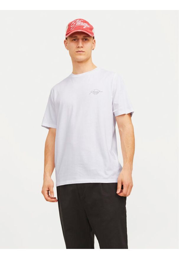 Jack & Jones - Jack&Jones T-Shirt Erris 12256799 Biały Standard Fit. Kolor: biały. Materiał: bawełna