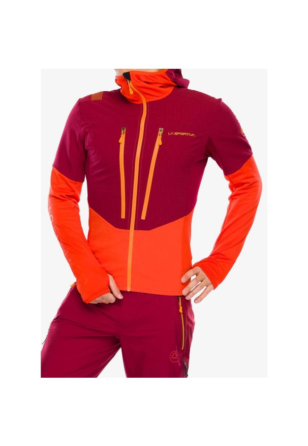 LA SPORTIVA - Bluza z kapturem męska La Sportiva Session Tech Hoody. Typ kołnierza: kaptur. Kolor: pomarańczowy. Materiał: syntetyk