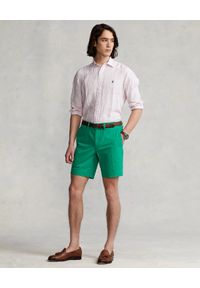 Ralph Lauren - RALPH LAUREN - Lniana koszula w paski Custom fit. Typ kołnierza: polo. Kolor: biały. Materiał: len. Długość rękawa: długi rękaw. Długość: długie. Wzór: paski #2