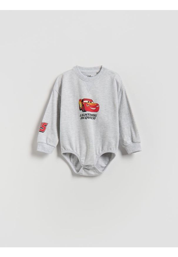 Reserved - Bawełniane body Auta - jasnoszary. Kolor: szary. Materiał: bawełna