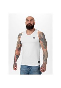 PITBULL - Tank męski Pitbull Top Slim Fit Hilltop. Kolor: biały