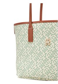TOMMY HILFIGER - Tommy Hilfiger Torebka Th Monoplay Leather Mini Tote AW0AW17415 Zielony. Kolor: zielony. Materiał: skórzane