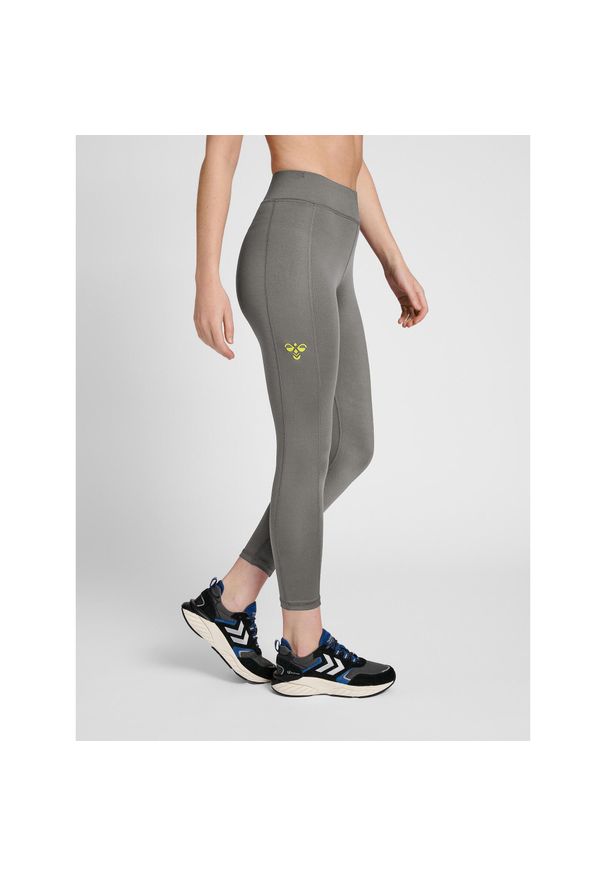 Damskie legginsy 3/4 top Hummel GG-12. Kolor: szary. Materiał: jersey, materiał. Wzór: jodełka, nadruk