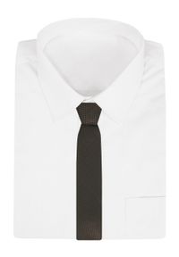 Krawat Męski - Angelo di Monti - Brązowy z Mikrowzorem. Kolor: brązowy, beżowy, wielokolorowy. Materiał: tkanina. Styl: elegancki, wizytowy