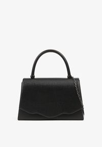 Renee - Czarna Torebka Kuferek z Rączką i Odpinanym Łańcuszkiem Fesavia. Kolor: czarny. Styl: elegancki. Rodzaj torebki: na ramię #1