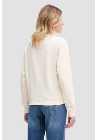 Guess - GUESS Beżowa bluza damska z cyrkoniami Triangle Lace, Rozmiar M. Okazja: na co dzień. Kolor: beżowy. Materiał: jeans, dresówka. Wzór: aplikacja. Styl: elegancki, casual, klasyczny #2