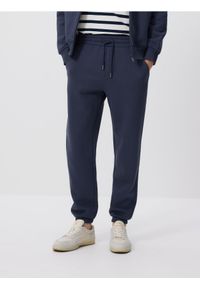 Reserved - Spodnie dresowe regular fit - granatowy. Kolor: niebieski. Materiał: dresówka #1