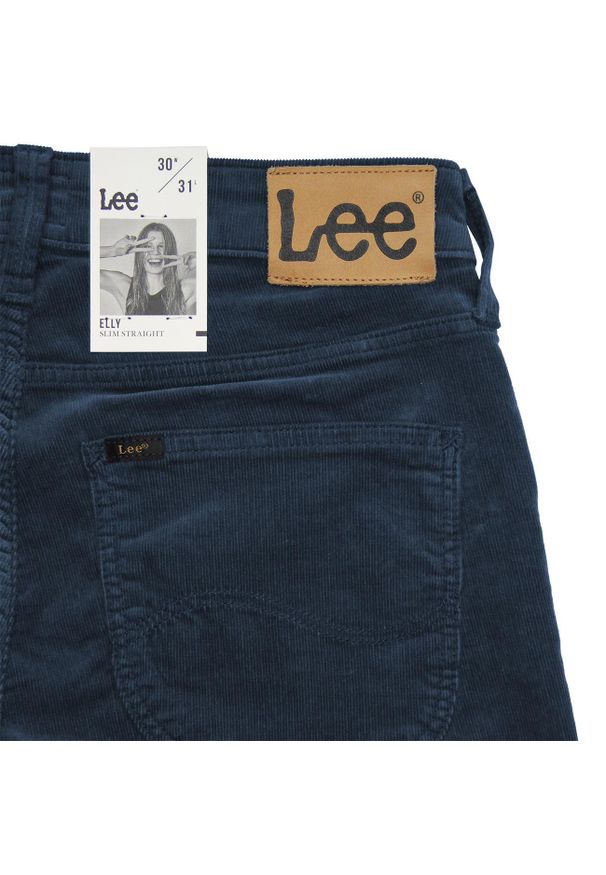 Lee - LEE DAMSKIE SPODNIE SZTRUKOSWE ELLY Bering Sea Blue L305LO61 112106099